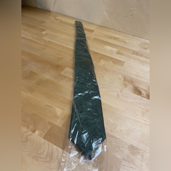 NWT JOHN HENRIC Silk Woven Tie Formal Green 3in - Picture 7 of 8